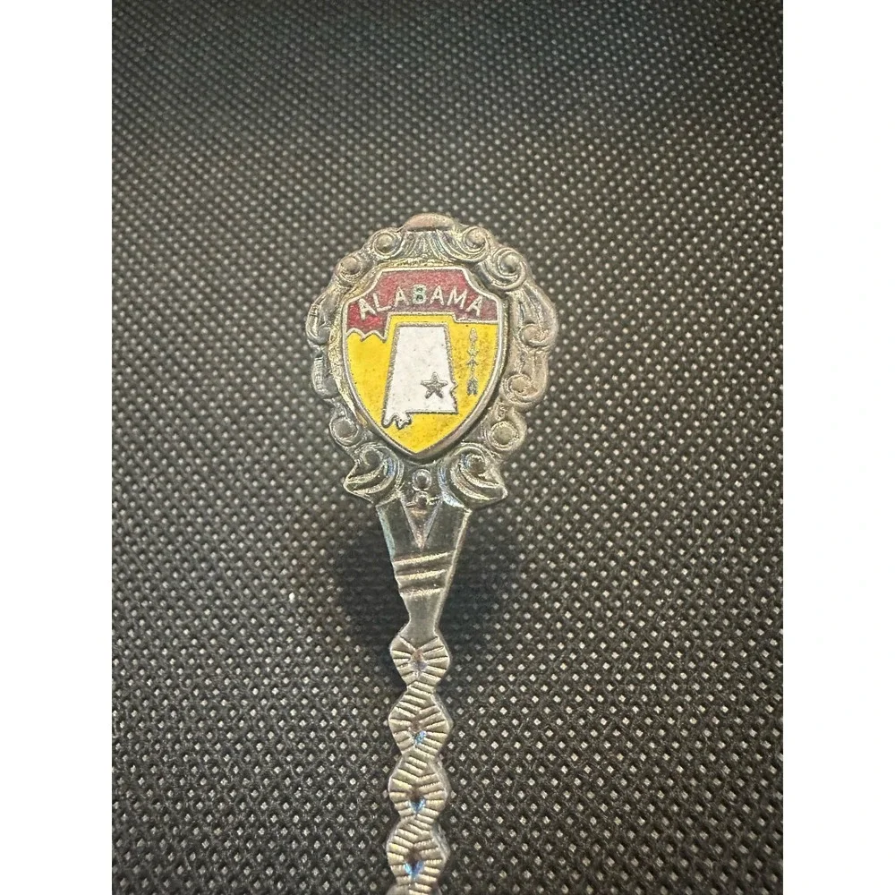 Vintage Alabama State Souvenir Collector Spoon Union Japan Shell Bowl Enamel
